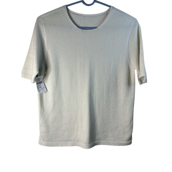 The Row Ipar Top in Pale Green Small Womens Cashmere SHort Sleeve Sweater - Picture 5 of 13